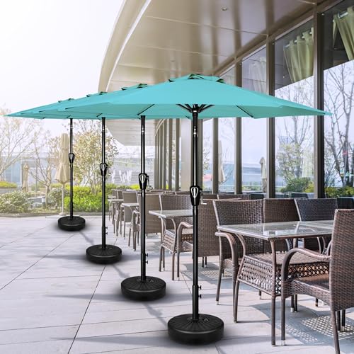 Simple Deluxe 9FT Outdoor Patio Umbrella Table Market Umbrella with Push Button Tilt and Crank, 8 Sturdy Ribs, UV Protection Waterproof for Garden, Lawn, Deck, Backyard, Pool