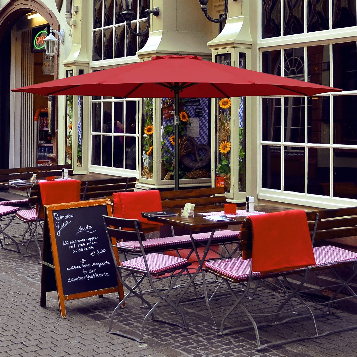 YSSOA Fillable Mobile Offset Patio Base Heavy Duty Market Cantilever Umbrella Stand Square