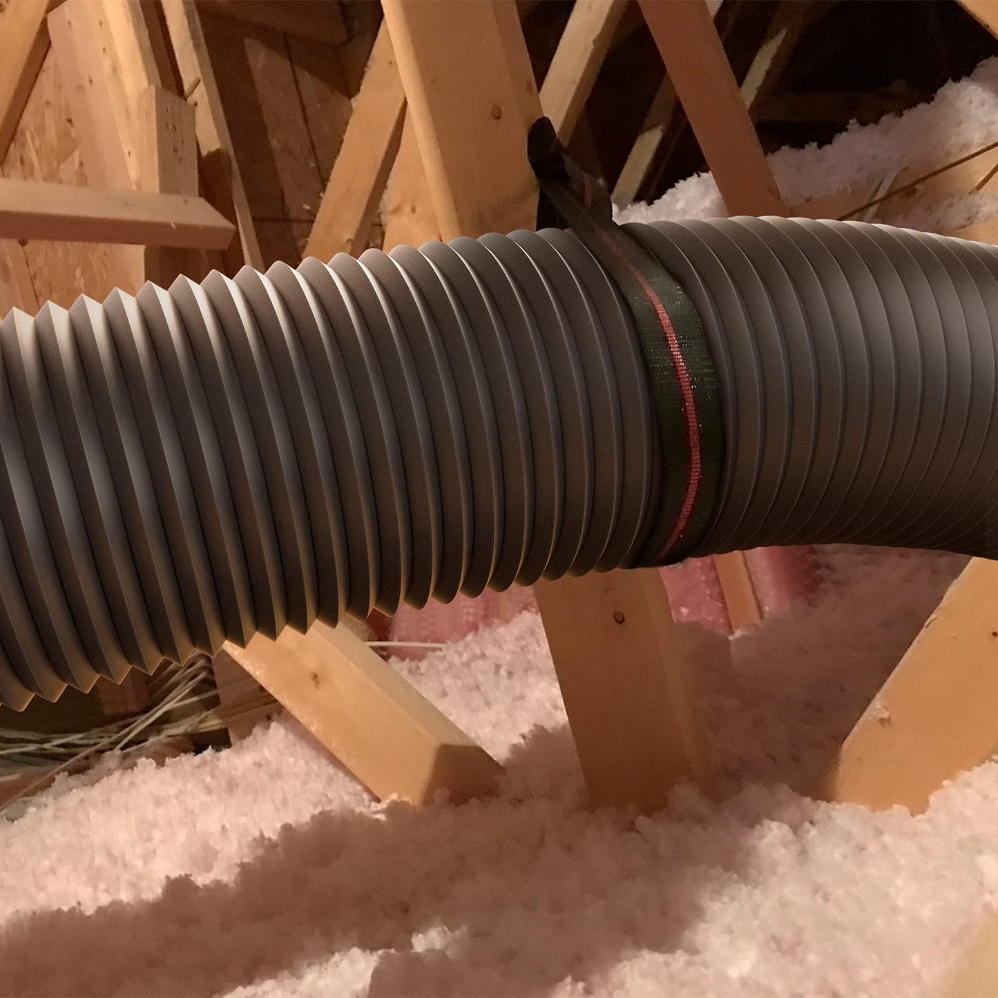 iPower Flexible Aluminum Ducting 4 Layer Protection Dryer Vent Hose for HVAC Heating Cooling Ventilation and Exhaust, 2 Clamps Included