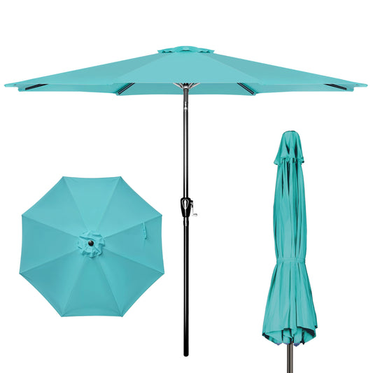 iPower 9ft Patio Umbrella Outdoor Table Umbrellas with 8 Sturdy Ribs, Push Button Tilt and Crank for Yard, Pool and Garden