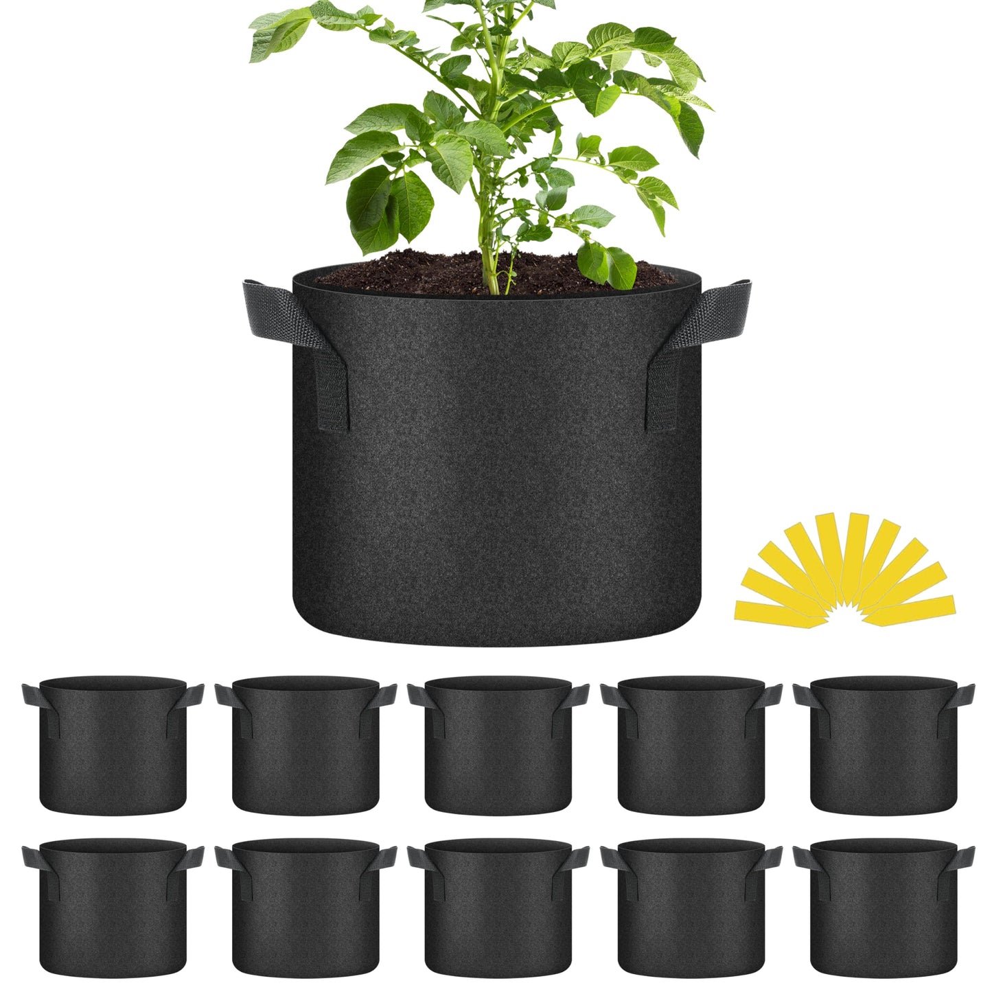 YSSOA Nonwoven Fabric Plant Pots with Handles,