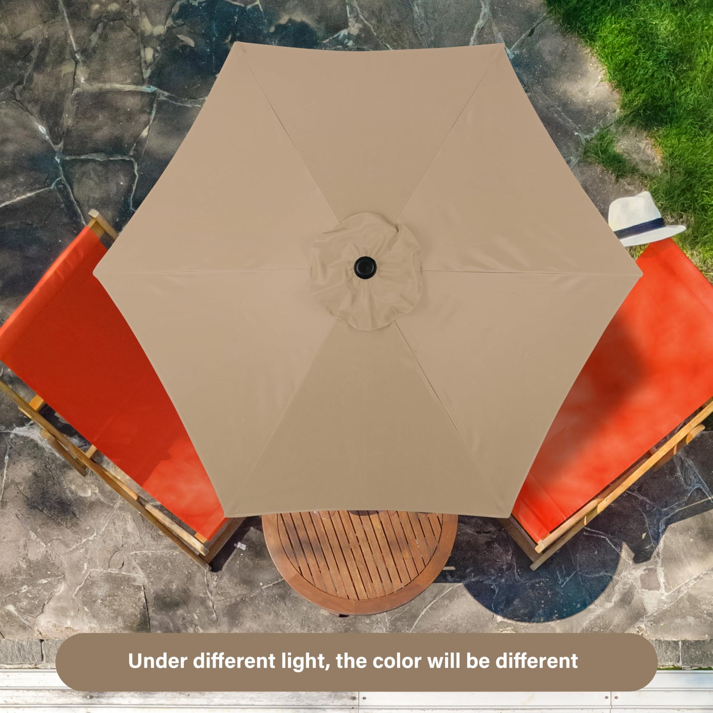 YSSOA Patio Umbrella Outdoor Table Market Yard Umbrella with 6 Sturdy Ribs