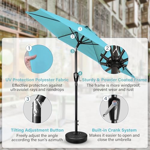 Simple Deluxe Patio Umbrella Outdoor Table Market Yard Umbrella with Push Button