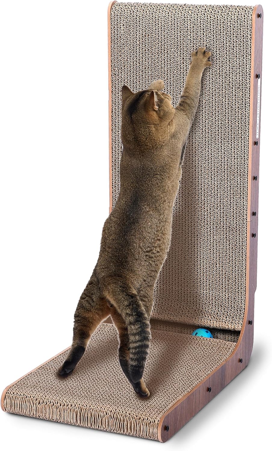 2 in 1 Cat Scratcher Cardboard Lounge Bed, Cat Scratching Pad, Durable Board Pads Prevents Furniture Damage,Large