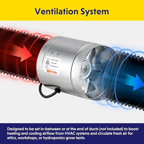 iPower Inline Booster Duct Fan and Speed Adjuster HVAC Controls