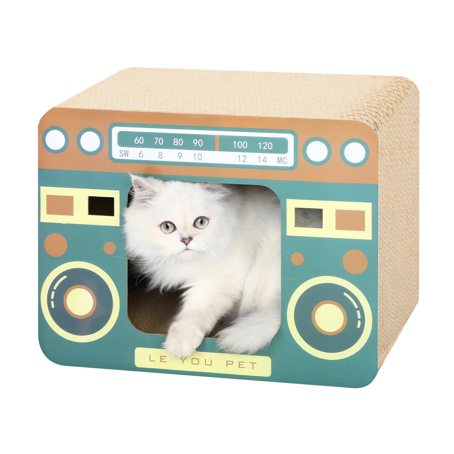 2 in 1 Cat Scratcher Cardboard Lounge Bed, Cat Scratching Pad, Durable Board Pads Prevents Furniture Damage,Large