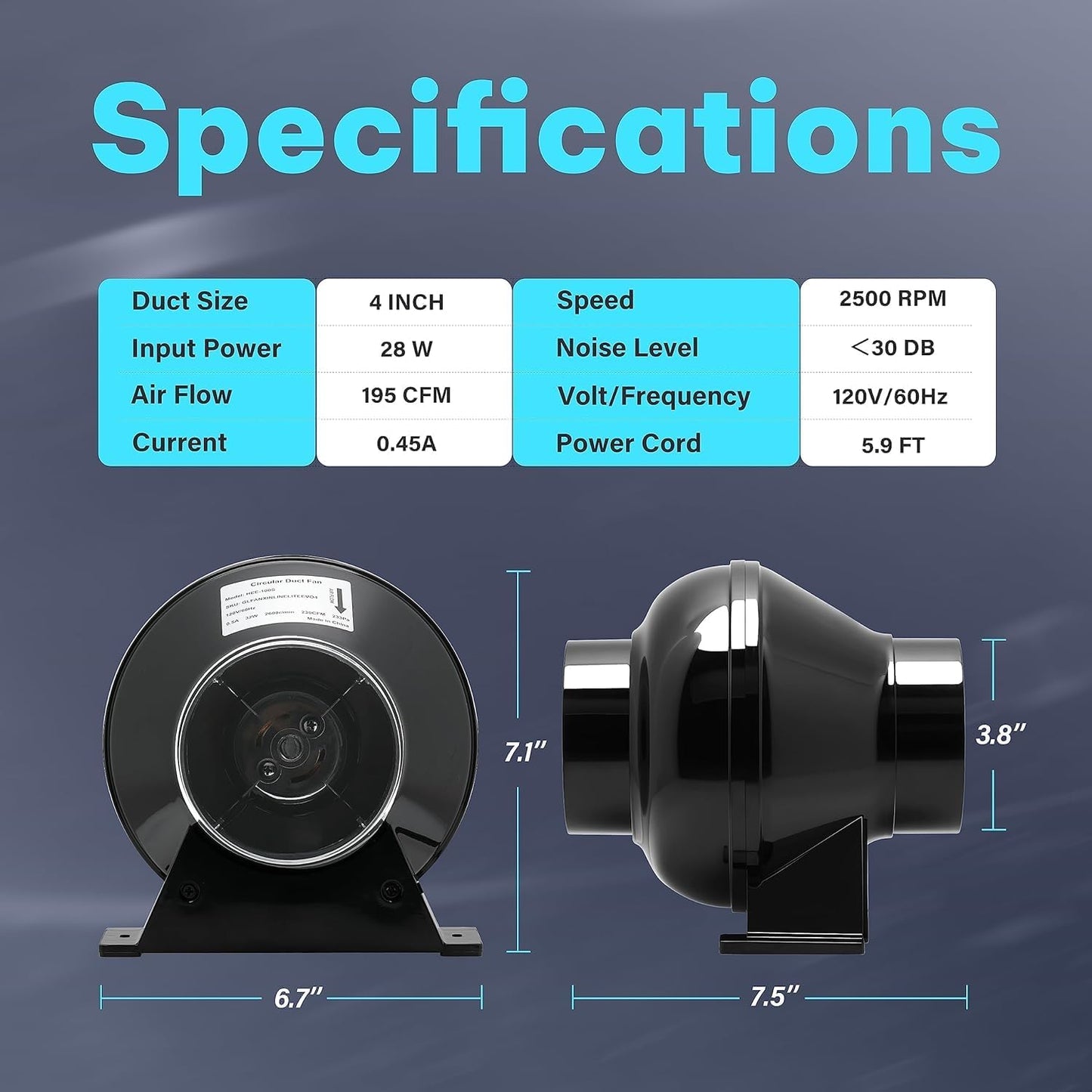iPower Inline Fan Circulation Vent Blower and Air Carbon Filter Ducting Combo for Grow Tent Ventilation