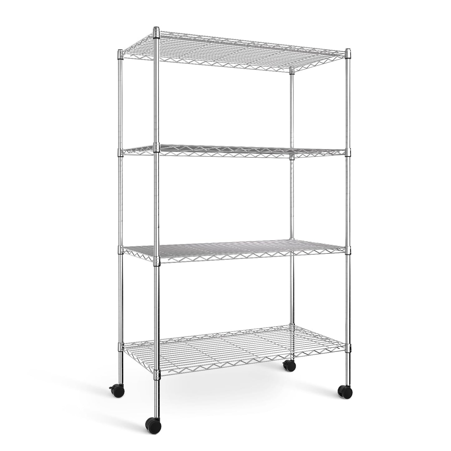 YSSOA 1-Tier Shelving Units, 29.92" W x 13.98" D x 14.96" H Steel Wire Rack Storage Shelving Organizer, Chrome