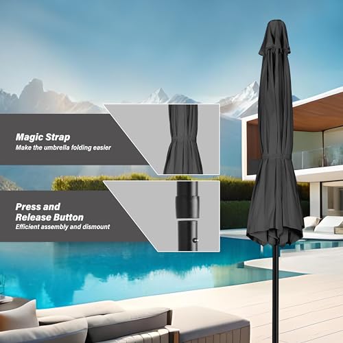 YSSOA Fillable Mobile Offset Patio Base Heavy Duty Market Cantilever Umbrella Stand Square