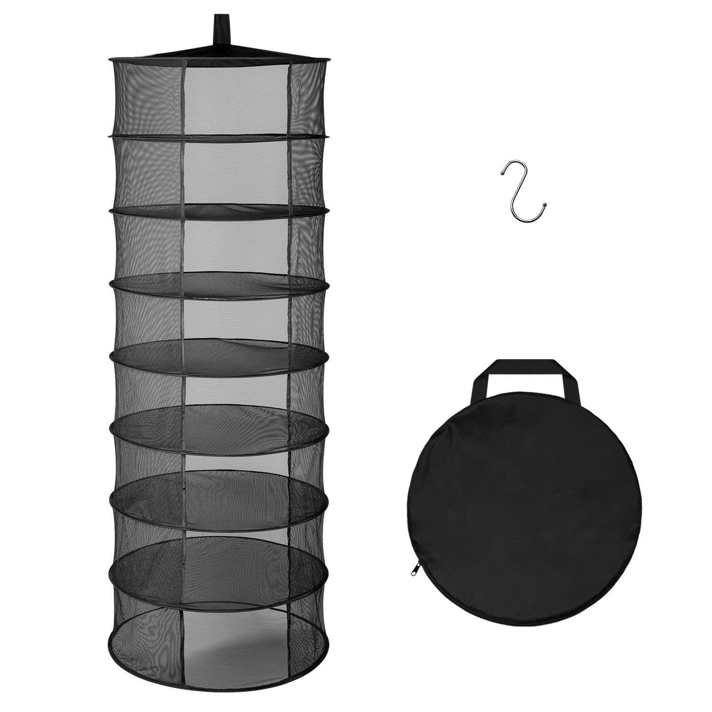 YSSOA Herb Drying Rack Zippered Hanging Dryer with Garden Pruning Shear and Hook for Hydroponics Herb, Plant, Seed, Bud