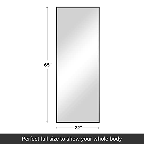 YSSOA Full Length Mirror, Floor Mirror with Stand,Wall-Mounted Dressing Mirror, Bedroom Mirror