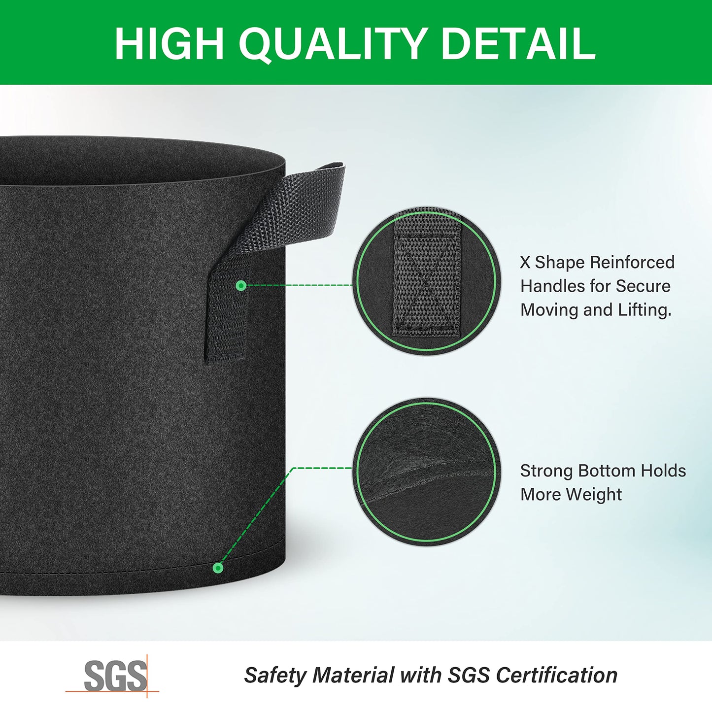 YSSOA Nonwoven Fabric Plant Pots with Handles,