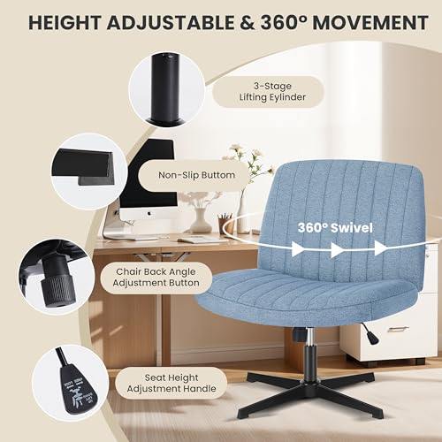 Simple Deluxe Vanity Chair with Back Criss Cross Chair with Back Home Office Desk Vanity Chairs