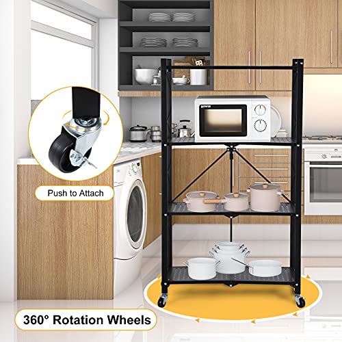 Simple Deluxe 3-Tier Folding Storage Shelves,