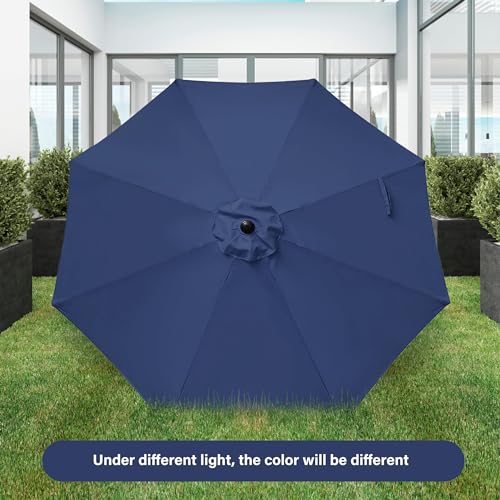 Simple Deluxe 9FT Outdoor Patio Umbrella Table Market Umbrella with Push Button Tilt and Crank, 8 Sturdy Ribs, UV Protection Waterproof for Garden, Lawn, Deck, Backyard, Pool