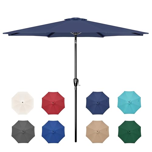 InfiniPower Outdoor Patio Umbrella Table Umbrellas with Push Button Tilt/Crank, UV Protection Waterproof for Garden Deck Backyard Pool,