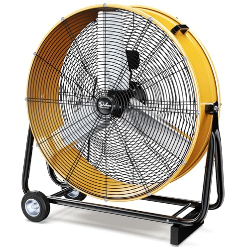 Simple Deluxe 20 Inch 3-Speed High Velocity Heavy Duty Metal Industrial Floor Fan for Warehouse, Workshop, Factory and Basement, Black, 1 Pack