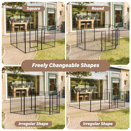 YSSOA Dog Playpen Indoor, Puppy Playpen Indoor Outdoor for Yard, Camping, RV, Heavy Duty Dog Pen for Puppies/Small/Medium Dogs, Black