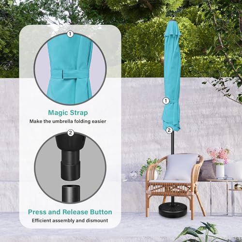 YSSOA Fillable Mobile Offset Patio Base Heavy Duty Market Cantilever Umbrella Stand Square
