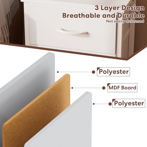Simple Deluxe Nightstand 2 Drawers Dresser for Bedroom, Night Stand Set 2, 3-Tier Bedside Table with Fabric Bins, End Table for Living Room, Wood top Load-Bearing up to 44 lb