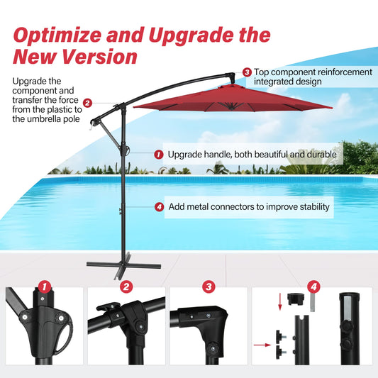 InfiniPower 9ft Patio Umbrella Replacement Canopy, Outdoor Replacement Canopy Only, Table Umbrellas Top Cover with 8 Ribs for Garden, Yard