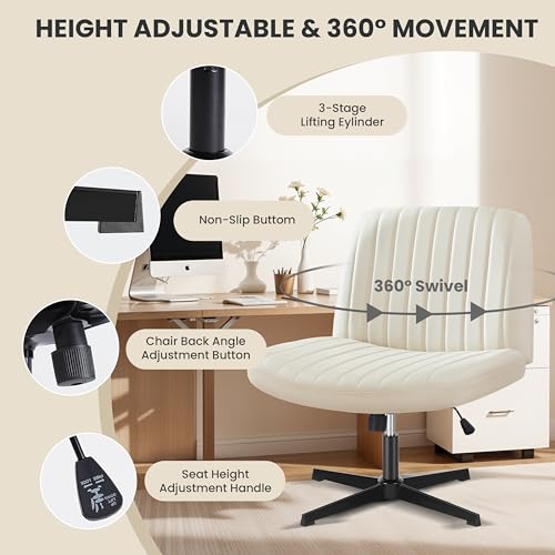 Simple Deluxe Vanity Chair with Back Criss Cross Chair with Back Home Office Desk Vanity Chairs