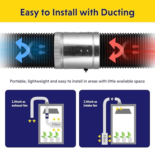 iPower Inline Booster Duct Fan and Speed Adjuster HVAC Controls