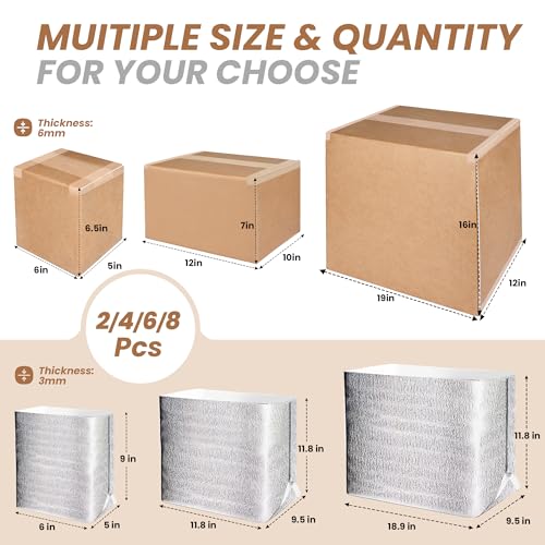 YSSOA Insulated Shipping Boxes with Aluminum Foil Liner,Thermal Insulation Cold Pack Shipping Boxes for Frozen, Reusable Styrofoam Cooler Box, Small Mailing Box