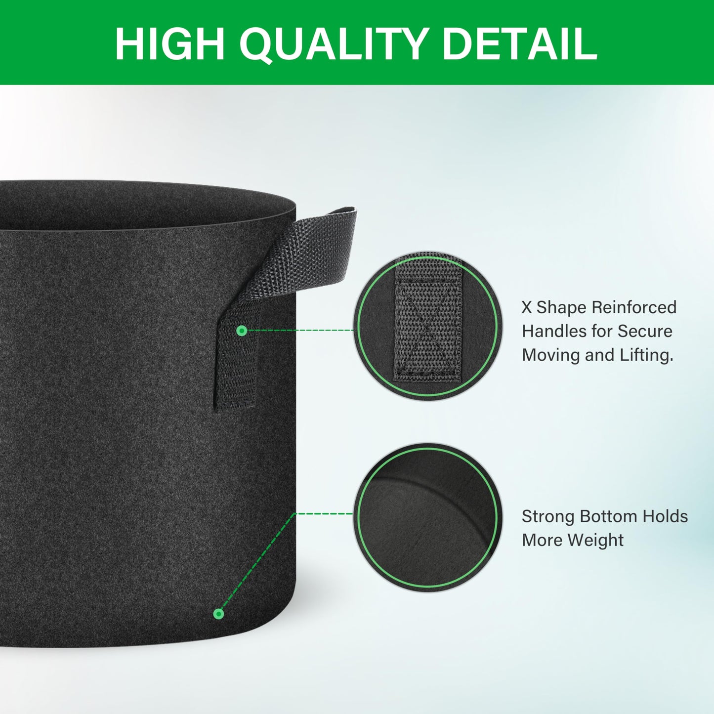 YSSOA Nonwoven Fabric Plant Pots with Handles,