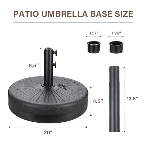 YSSOA Fillable Mobile Offset Patio Base Heavy Duty Market Cantilever Umbrella Stand Square
