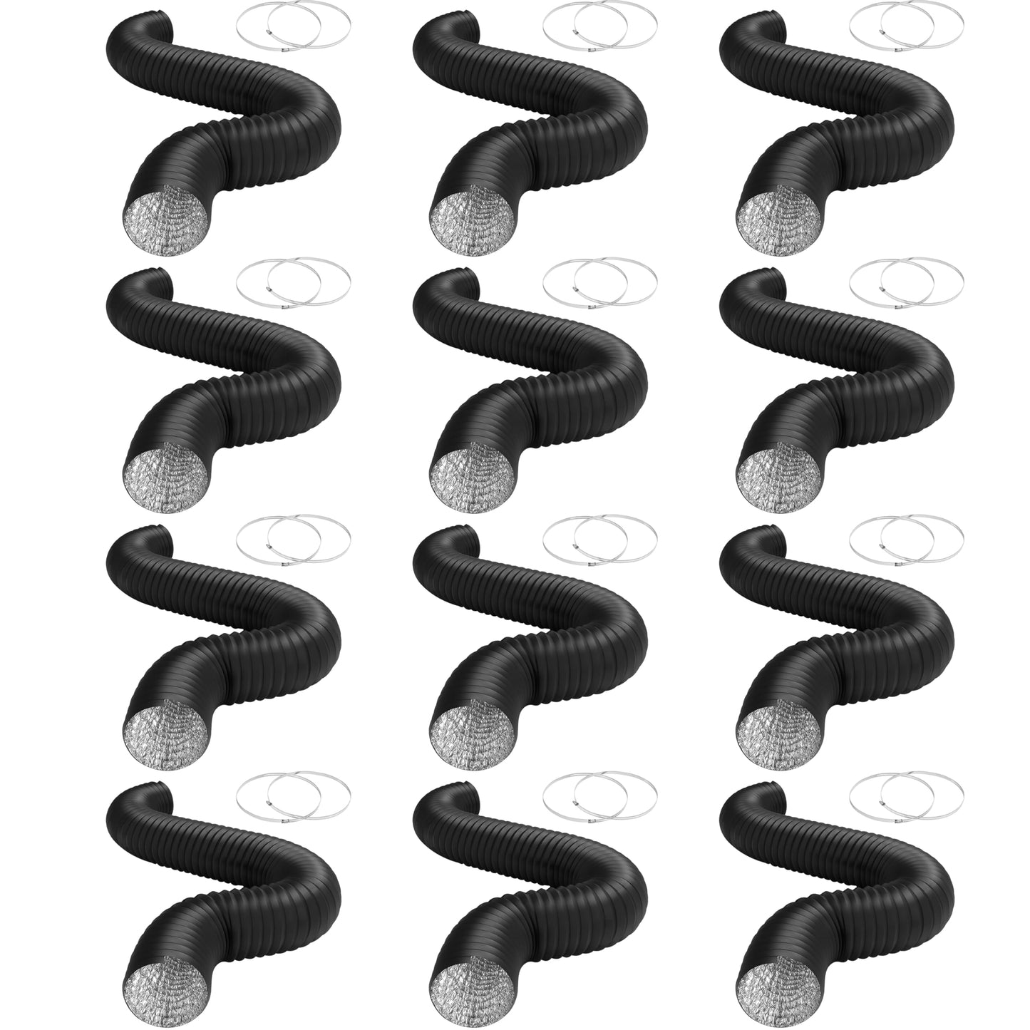 iPower Non-Insulated Flex Air Aluminum Ducting Dryer Vent Hose