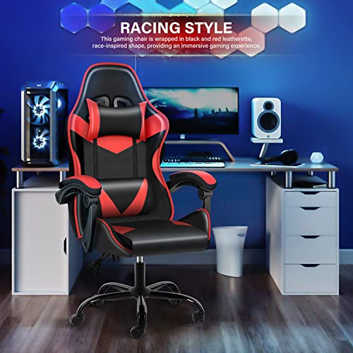 Simple Deluxe Gaming Chair, Big and Tall Gamer Chair, Racing Style Adjustable Swivel Office Chair, Ergonomic Video Game Chairs with Headrest and Lumbar Support