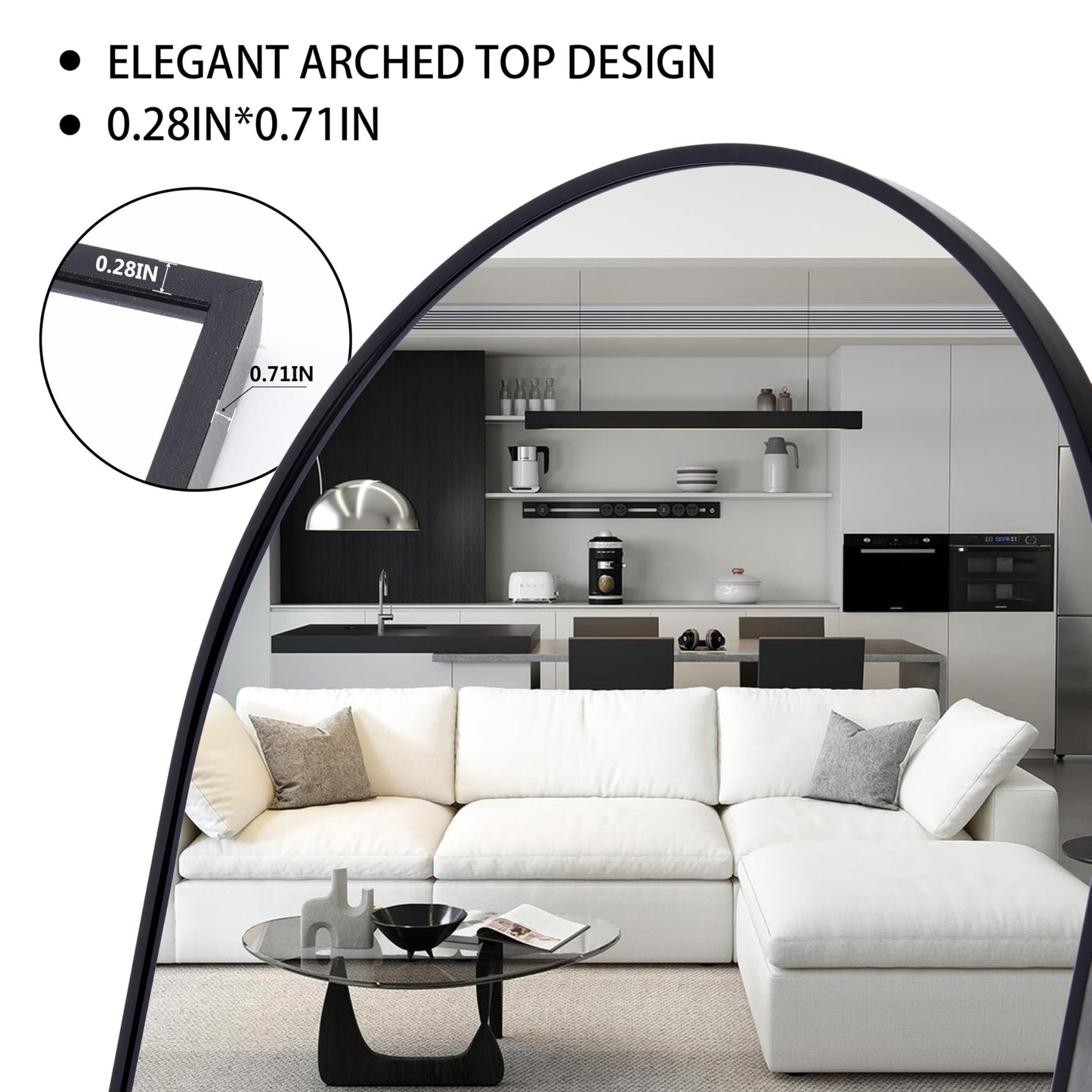 Simple Deluxe Arched Full Length Mirror