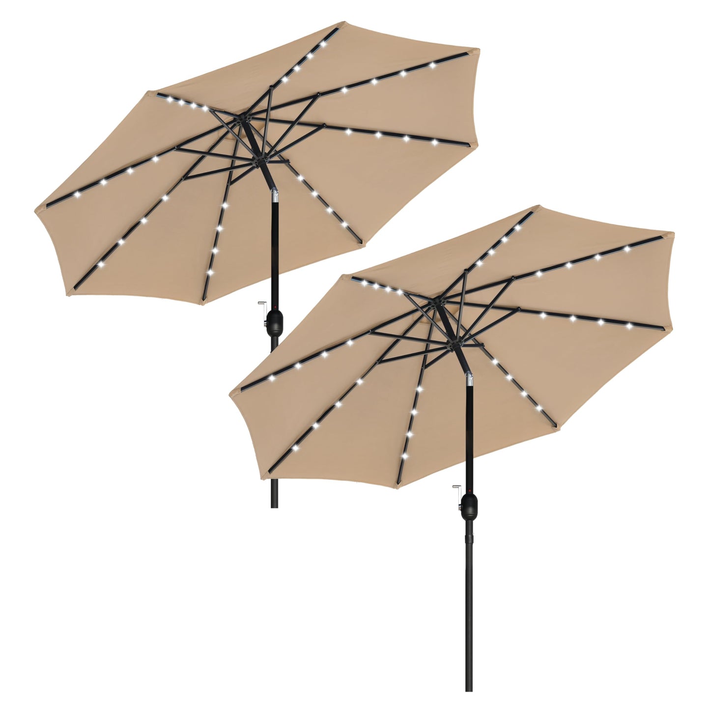 HealSmart 7.5ft Patio Umbrella with Push Button Tilt/Crank, Outdoor Table Market Yard Umbrella, 6 Sturdy Ribs for Garden, Deck, Backyard, Pool