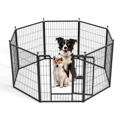 YSSOA Dog Playpen Indoor, 8 Panels Heavy Duty Metal Animal Barrier Fence