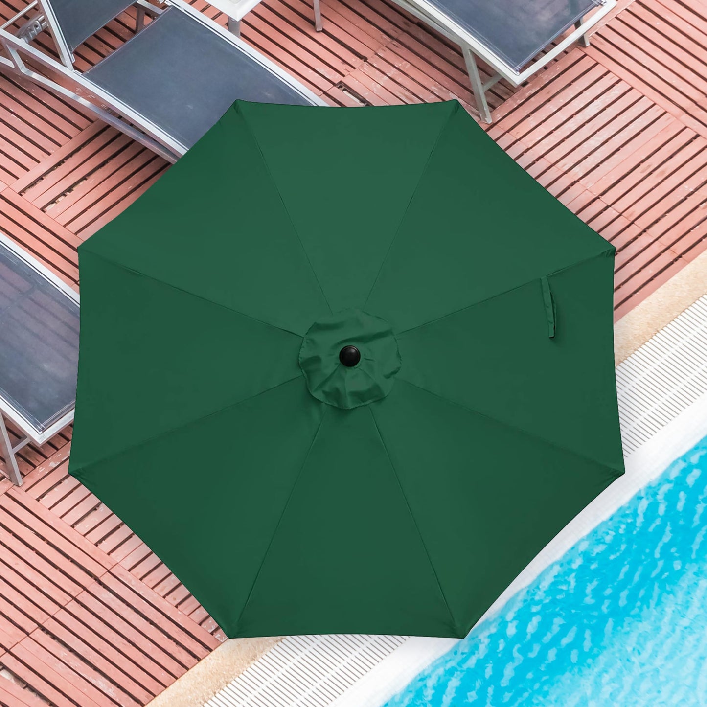 iPower 9ft Patio Umbrella Outdoor Table Umbrellas with 8 Sturdy Ribs, Push Button Tilt and Crank for Yard, Pool and Garden