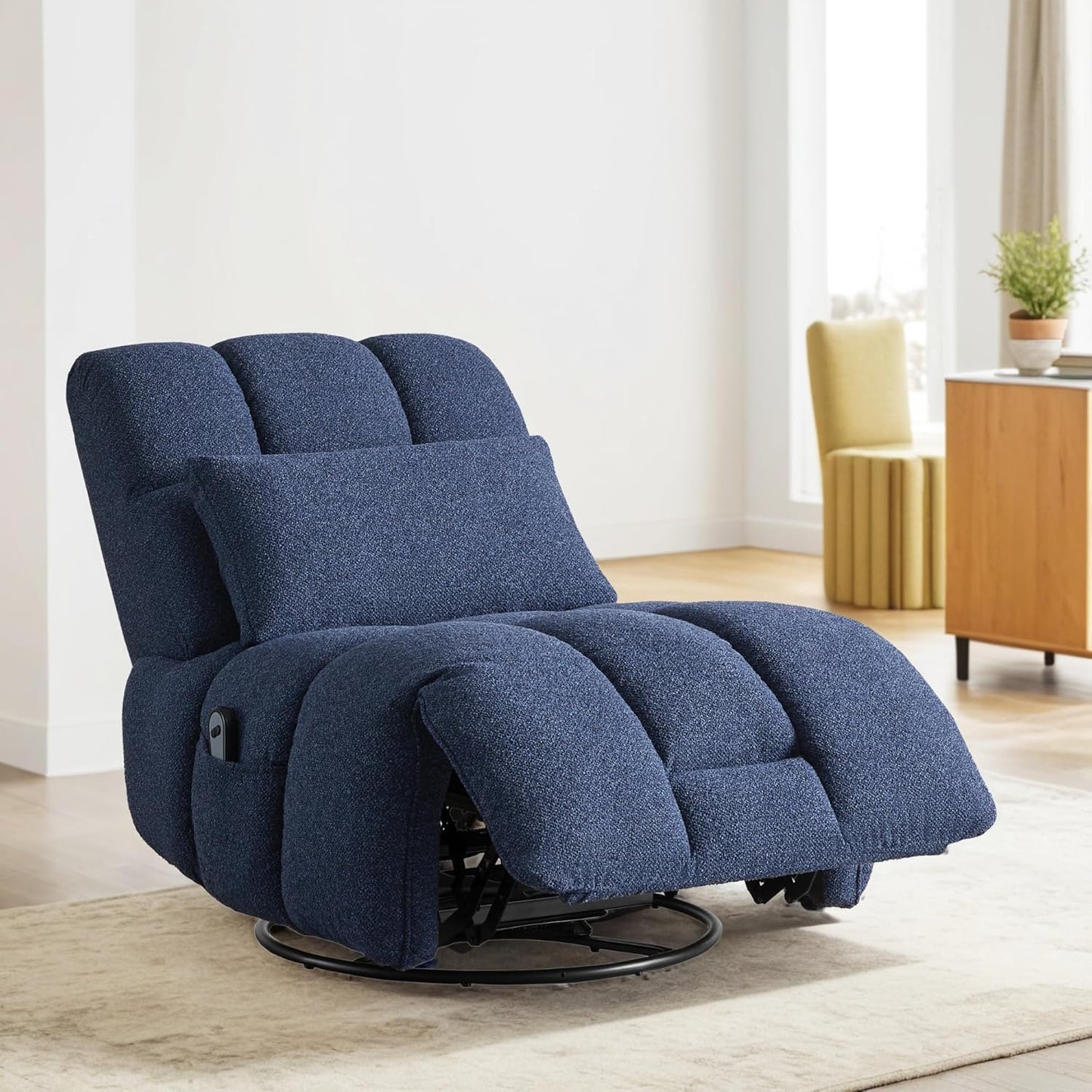 Oversized Power Recliner Chair for Adults, Ultra-Comfy Remote Control Glider Recliner for Living Room Theater Seating Single Sofa, Swivel Rocker Recliner Chair with Side Pocket