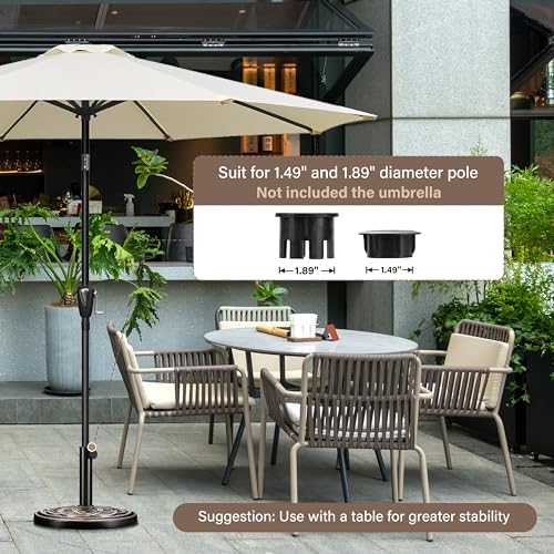 HealSmart 24.2 lbs Heavy Duty Umbrella Base