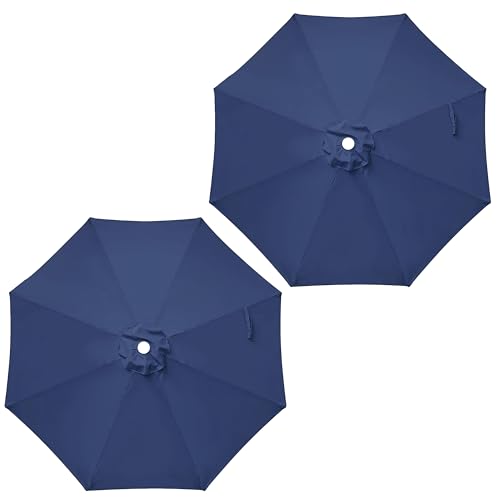 YSSOA 9ft/10ft Outdoor Market Patio Umbrella with 8 Sturdy Ribs, Tilt/Crank Push Button for Garden, Deck, Backyard and Pool