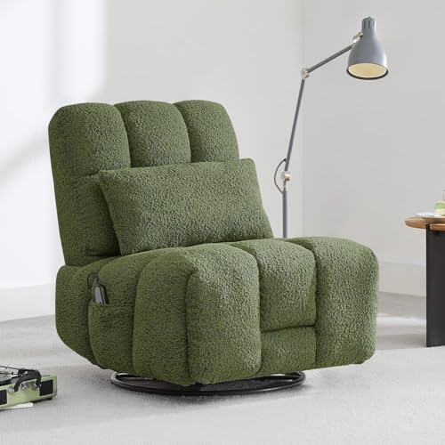 Oversized Power Recliner Chair for Adults, Ultra-Comfy Remote Control Glider Recliner for Living Room Theater Seating Single Sofa, Swivel Rocker Recliner Chair with Side Pocket